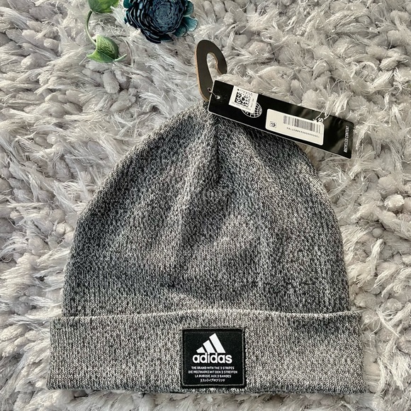 adidas Other - ✨HOST PICK✨NWT MEN’S AMPLIFIED FOLD BEANIE CARBON GREY TWIST /BLACK /WHITE F21